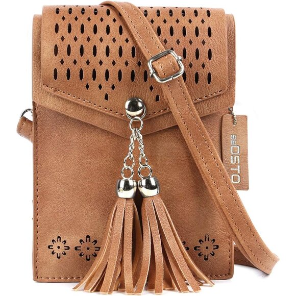 Elegant Small Crossbody Bag with Tassel - Ideal for Phones Up to 6.5 Inches - Picture 1 of 8